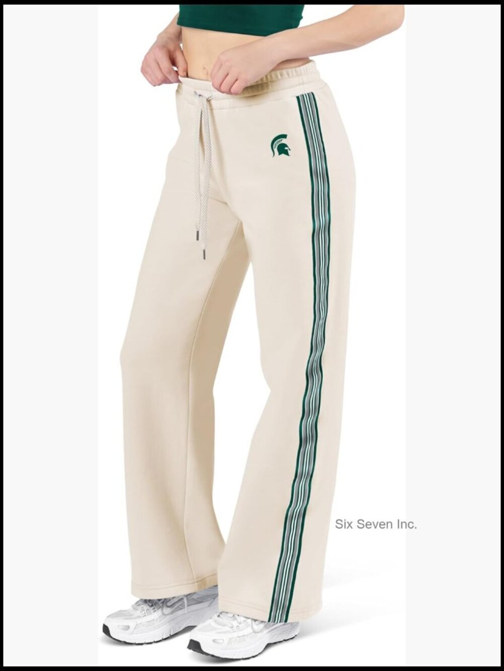 Mid Rise Fleece Sweatpants with Back Pocket, Comfy Warm Straight Leg Pants